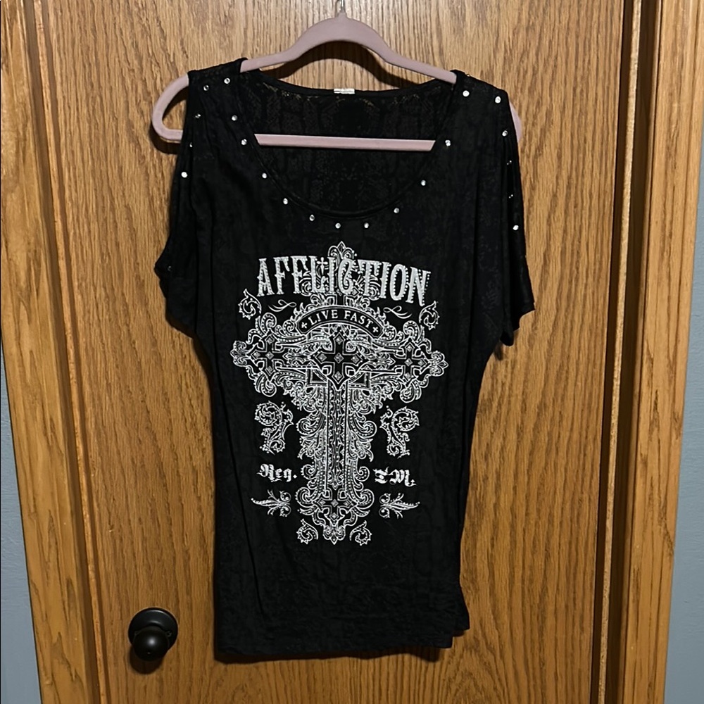 Affliction Black Short Sleeve Graphic T-Shirt